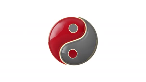 Yin Yang Constant Struggle Two Opposites Connection Compound Eastern Culture — Stock Video