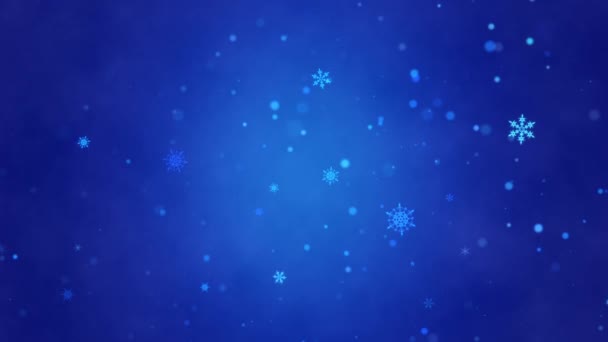 Quedas Neve Flocos Neve Decorativos Inverno Natal Ano Novo Fundo — Vídeo de Stock