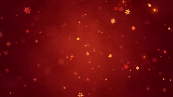 Поздравительная Рождественская Видеооткрытка Декоративное Золотое Название Художественное Вступление Вводный Шаблон — стоковое видео
