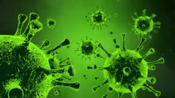細菌学的攻撃だ 顕微鏡下のコロナウイルス インフルエンザウイルス Sars Cov Covid 武漢コロナウイルス 2019Ncv Sars Cov — ストック動画