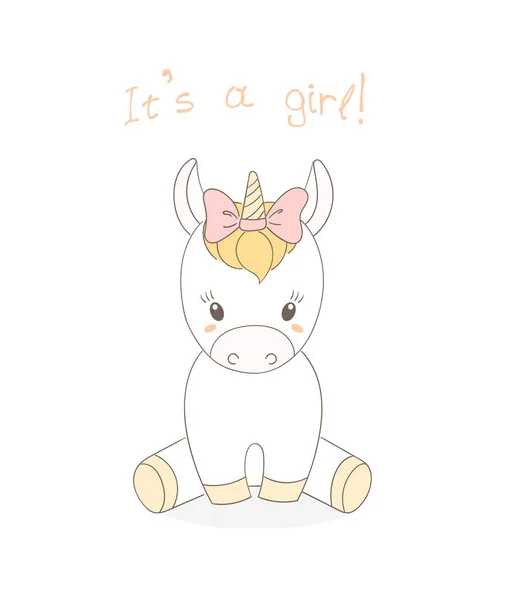 Baby unicorn girl — Stock Vector