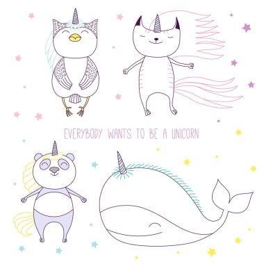 Sevimli hayvanlar tek boynuzlu at olmak