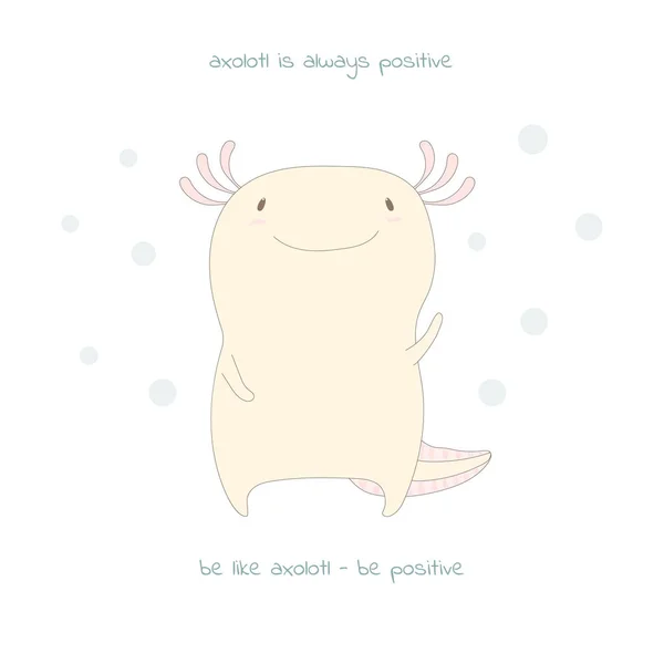 Милий axolotl плакат — стоковий вектор