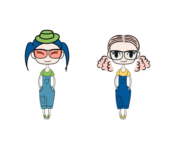 Cute fashion girls Royalty Free Stock Vectors