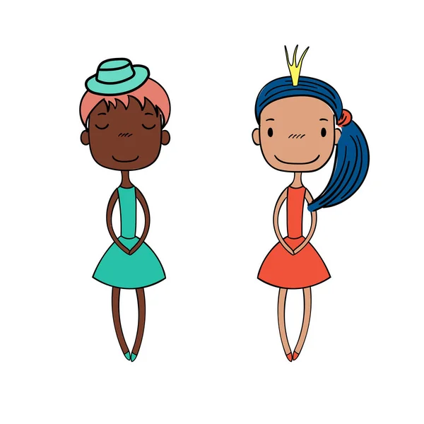 Cute fashion girls Stock Illustration