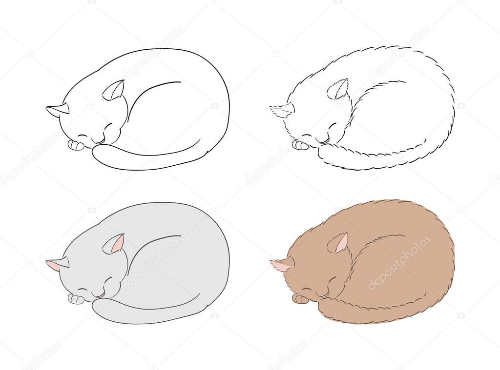 Sleeping cats doodles