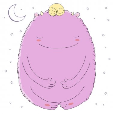 Uyku canavar ve kedi