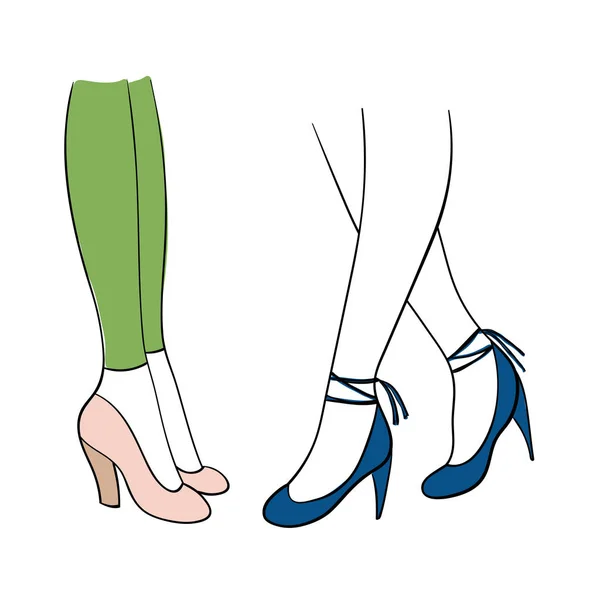 靴の女性の脚 — ストックベクタ