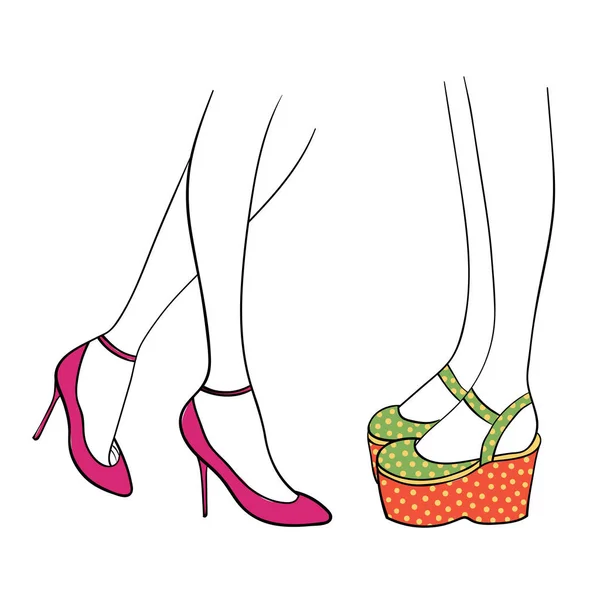 靴の女性の脚 — ストックベクタ