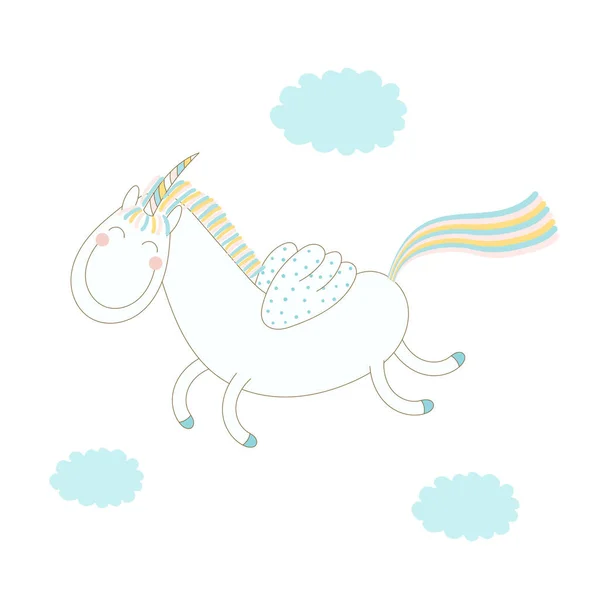 Illustrazione divertente unicorno — Vettoriale Stock