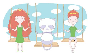 Şirin Prenses, Prens ve panda bir salıncak üzerinde