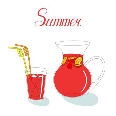 Sangria ile yaz natürmort