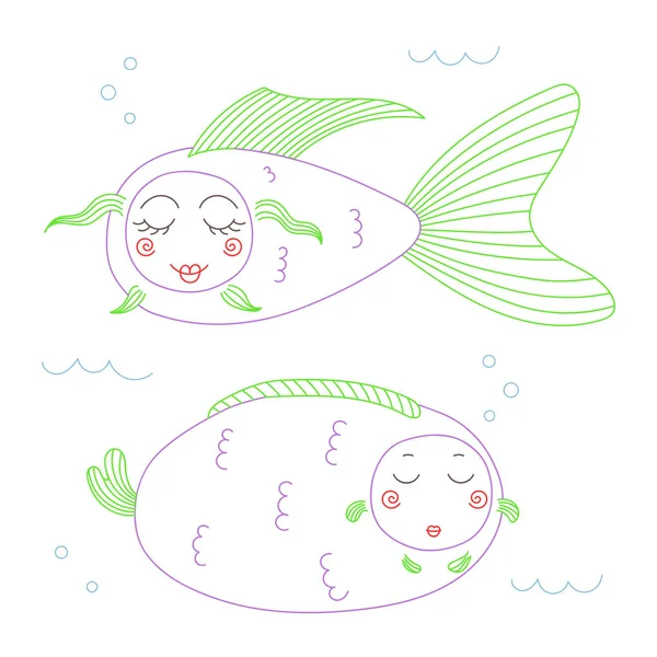 Rolig tecknad fisk — Stock vektor