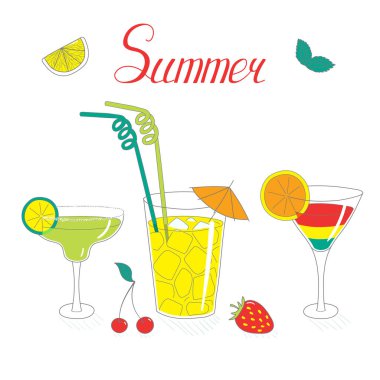 Yaz kokteylleri ile natürmort