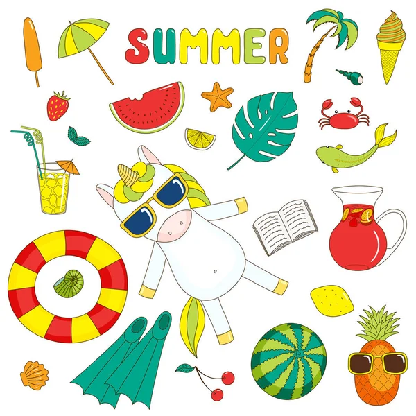 sevimli çizgi tek boynuzlu at ile sopa