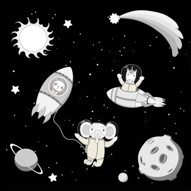 Sevimli hayvan astronotlar uzayda