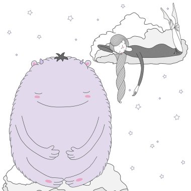 sevimli çizgi canavar