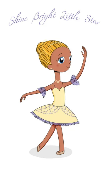 Linda pequeña bailarina — Vector de stock