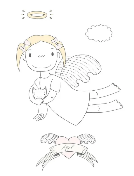 Cute cartoon engel — Stockvector