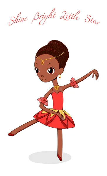 Linda pequeña bailarina — Vector de stock