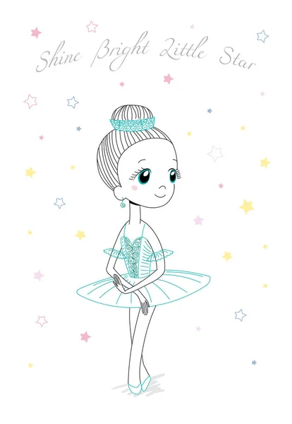 Mignonne petite ballerine — Image vectorielle