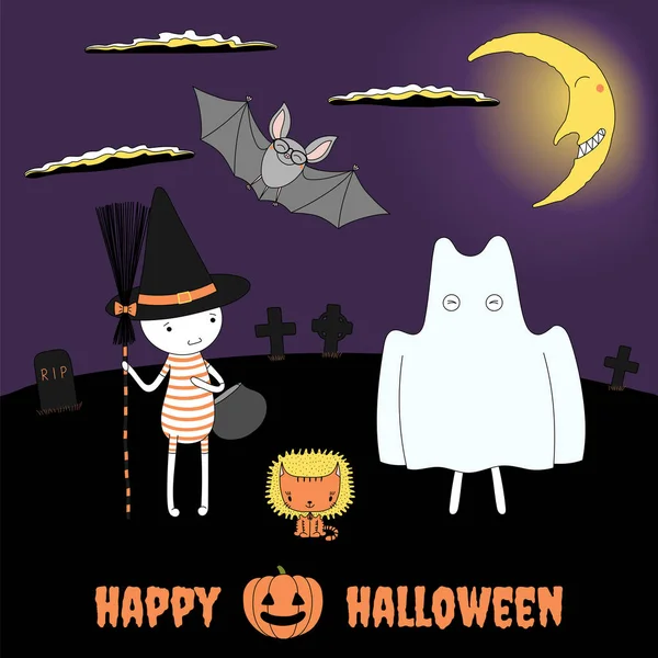 Halloween greeting card Stock Vector
