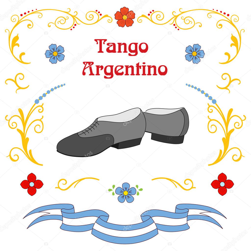 Argentine tango poster, vector illustration