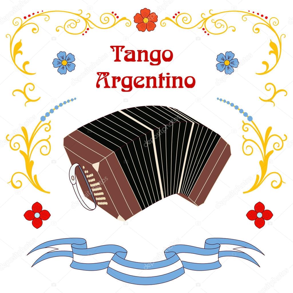 Argentine tango poster, vector illustration