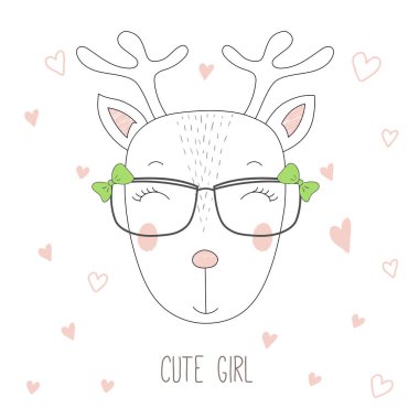 Şirin Ren geyiği kız portre