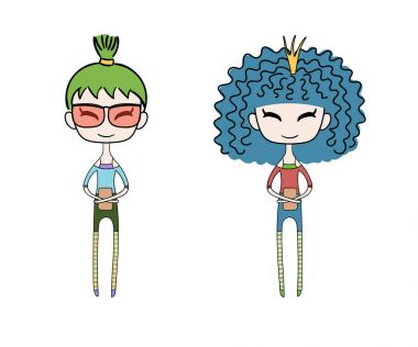 Çizgi film kızları.