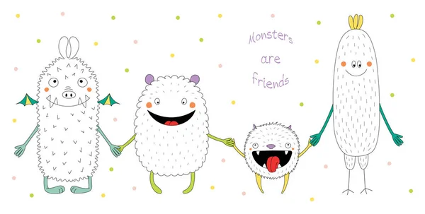 Cute cartoon monsters — Stockvector