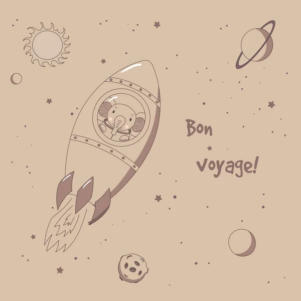 Astronauta animal en el espacio — Vector de stock