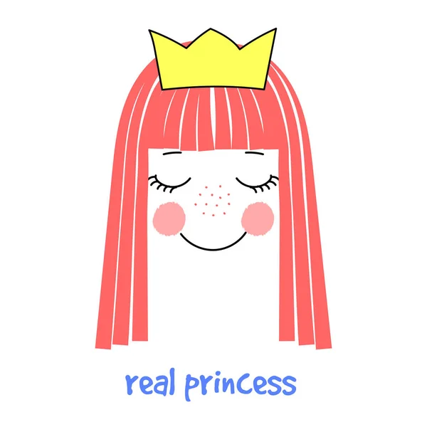 Cartone animato piccola principessa — Vettoriale Stock