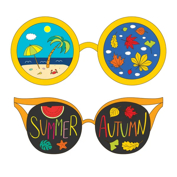 Set de gafas de sol dibujadas a mano — Archivo Imágenes Vectoriales