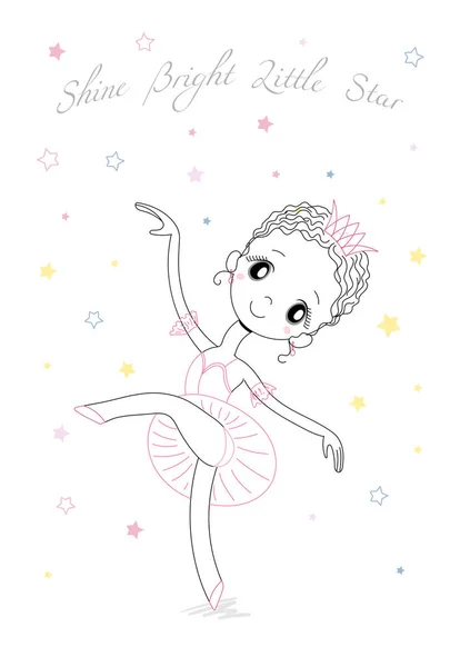 Mignonne petite ballerine — Image vectorielle