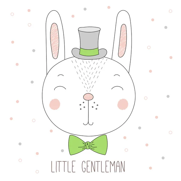 Schattige bunny jongen portret — Stockvector