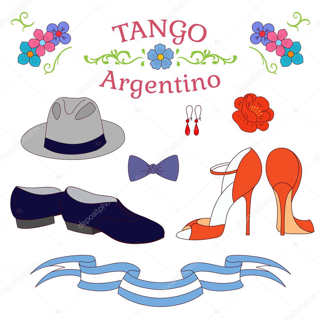 Argentine tango poster, vector illustration