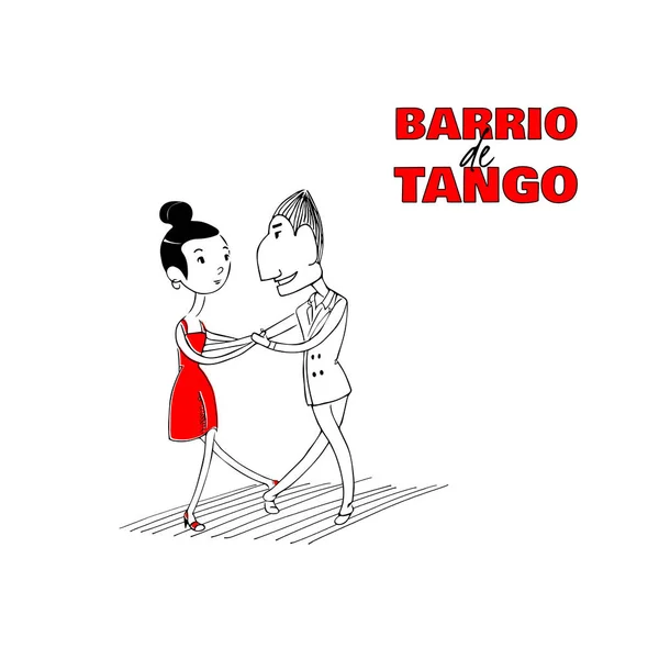 Tango couple poster — Stockvector
