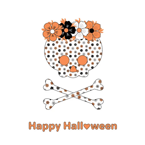 Roliga Halloween skalle illustration — Stock vektor