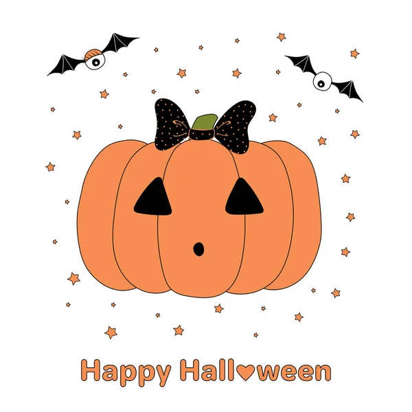 Lustige Halloween-Kürbis-Illustration — Stockvektor