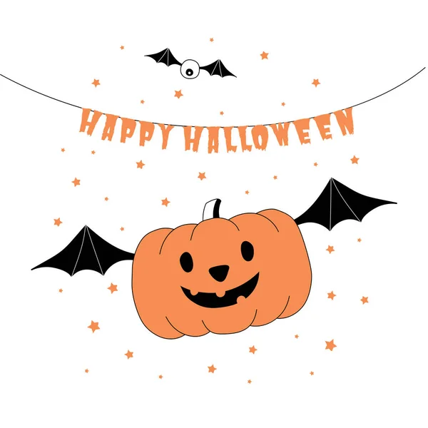 Roliga Halloween pumpa illustration — Stock vektor