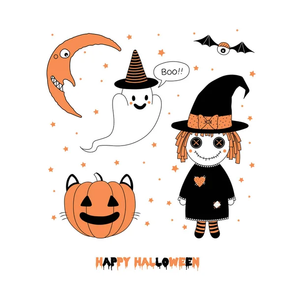 Halloween greeting card Stock Illustration