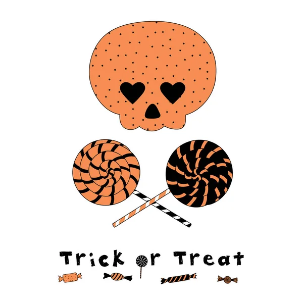 Illustration drôle de crâne Halloween — Image vectorielle