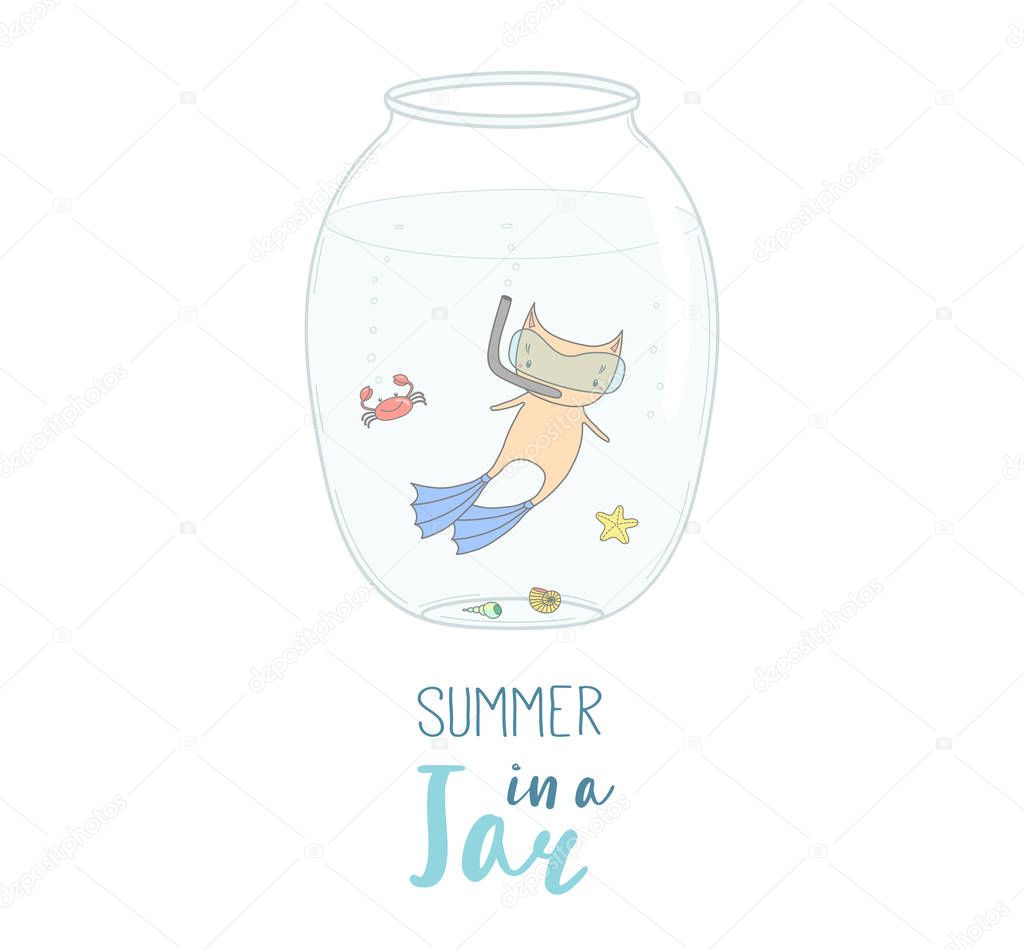 Summer in a jar illustration