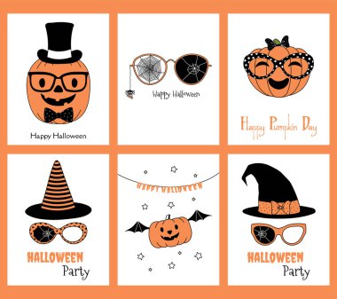 Cadılar Bayramı tebrik kartları için şablonlar