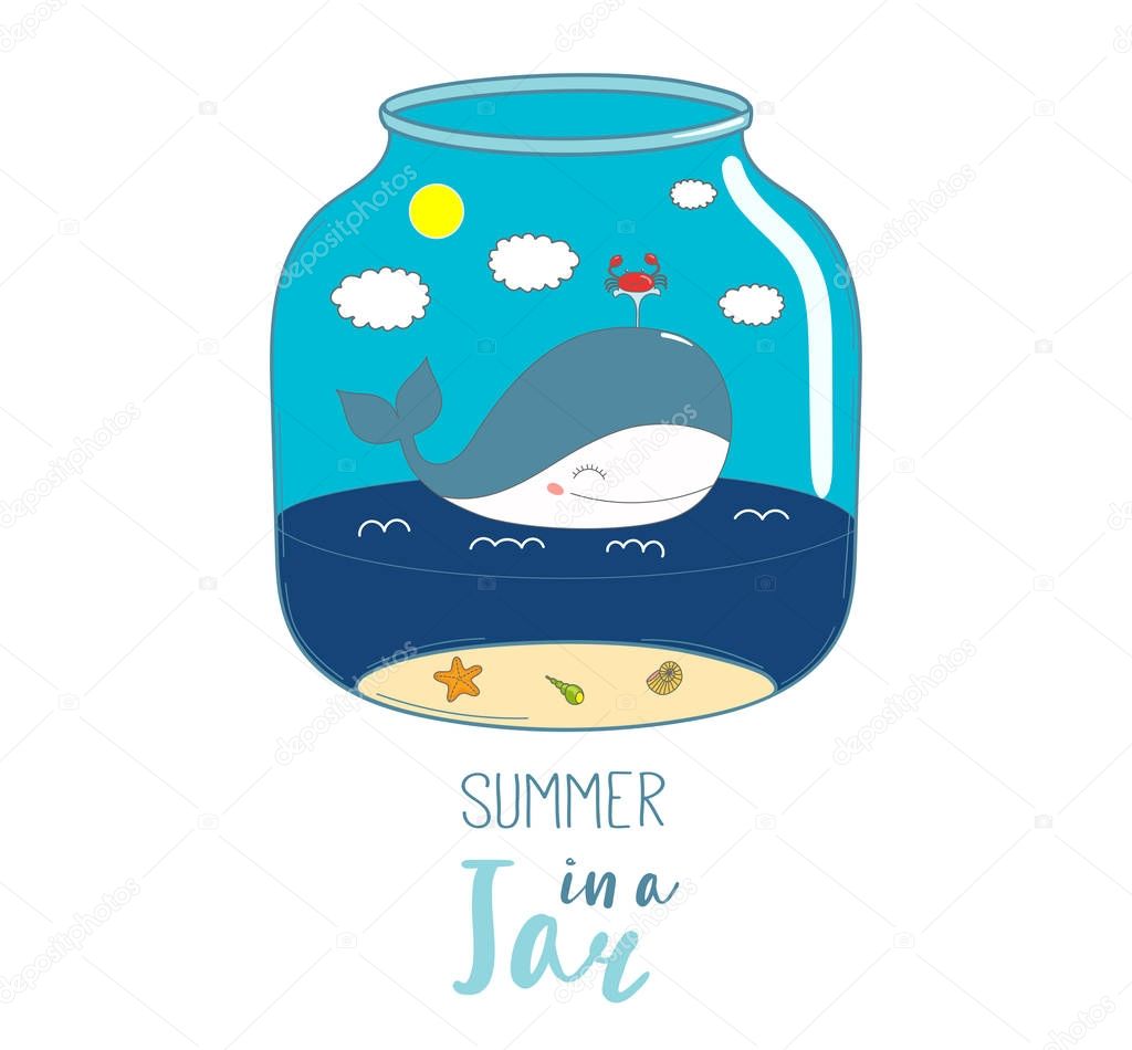 Summer in a jar illustration