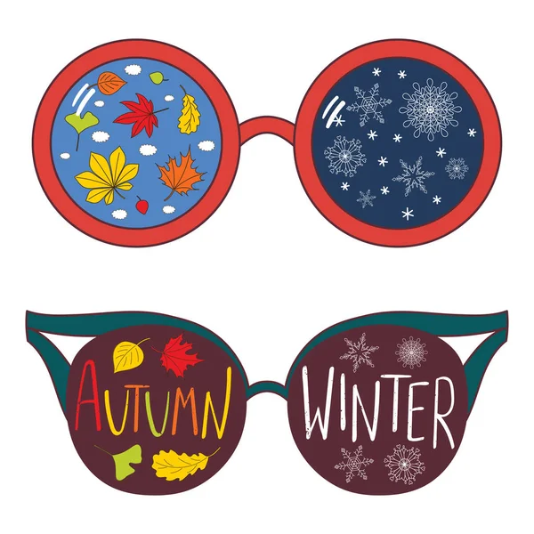 Herfst Winter bril — Stockvector