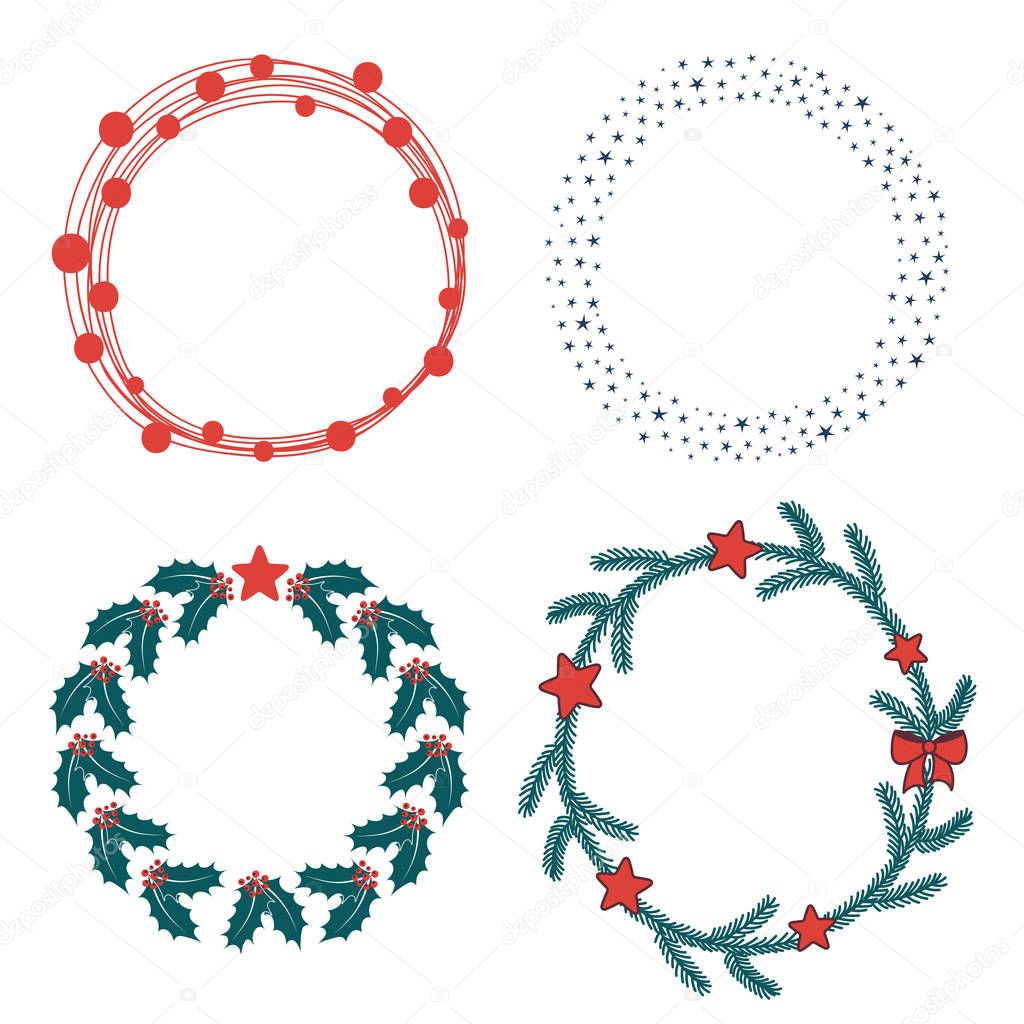 Christmas wreathes set