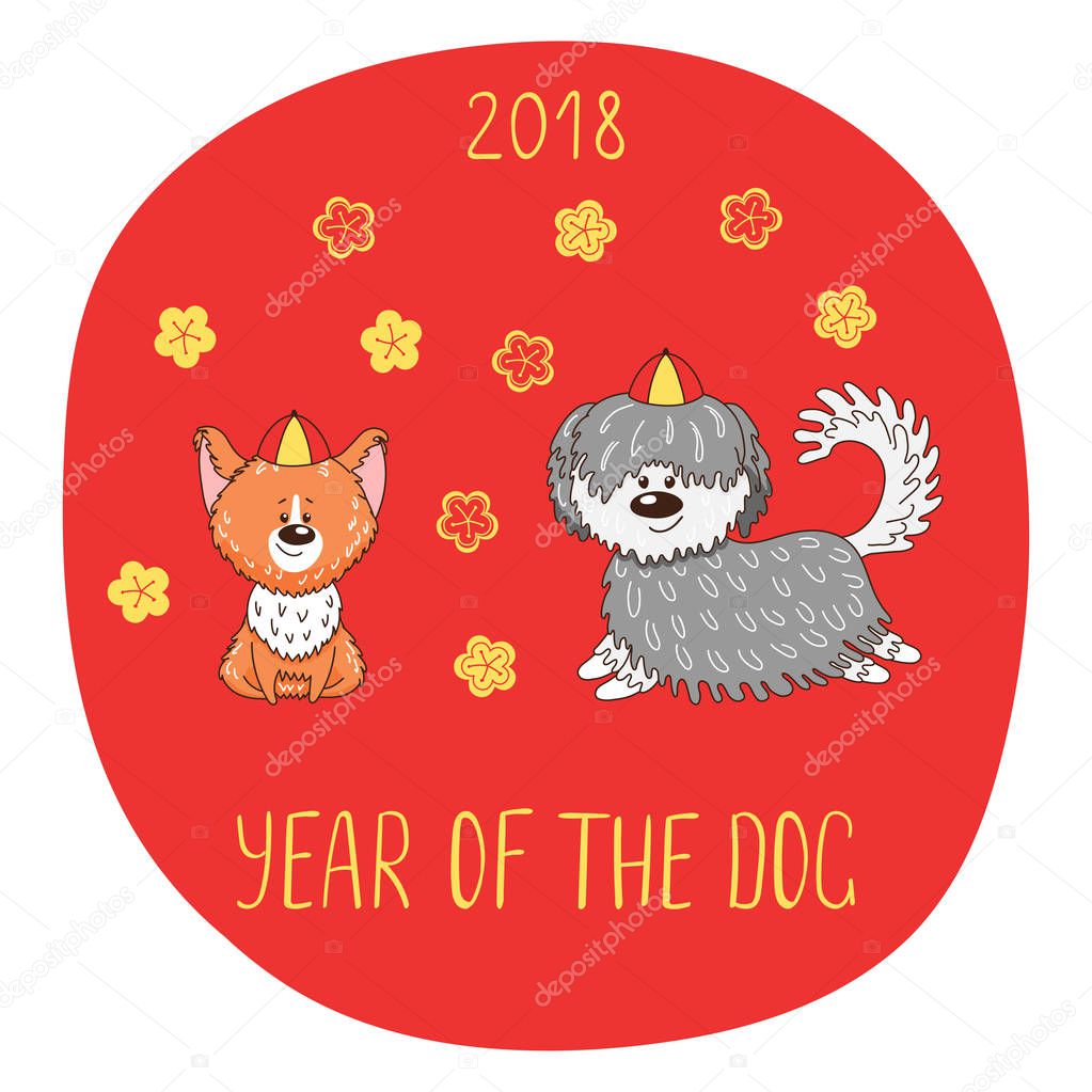 Cute dogs New Year card