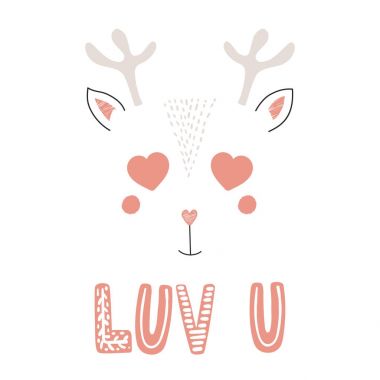 Kalp şeklinde gözlü sevimli Ren geyiği